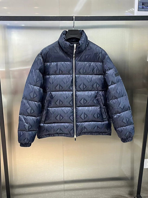 Dior Geometric-Pattern Short Down Jacket