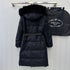 Prada Fur-Trim Hooded Longline Puffer Jacket
