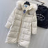 Prada Fur-Trim Hooded Longline Puffer Jacket