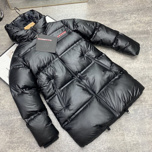 Prada Hooded Long Down Jacket