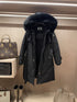 Prada Fur-Trim Hood Belted Long Down Jacket