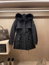 Prada Detachable Fox Fur-Trim Hood Long Down Jacket