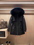Prada Detachable Fox Fur-Trim Hood Long Down Jacket