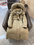 Prada Fur-Trim Belted Long Down Jacket