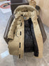 Prada Fur-Trim Belted Long Down Jacket