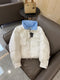 Prada Reversible Cropped Puffer Jacket with Removable Bow Scarf