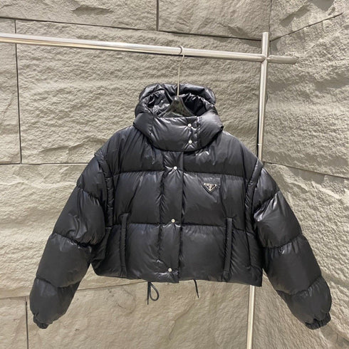 Prada Women's Cropped Convertible Puffer Jacket