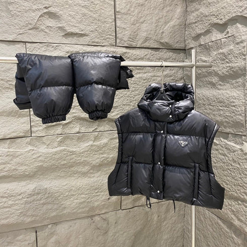 Prada Women's Cropped Convertible Puffer Jacket