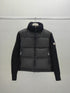 Moncler Women's High-Collar Knit-Sleeve Down Jacket