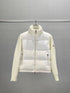 Moncler Women's High-Collar Knit-Sleeve Down Jacket