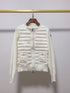 Moncler Women's Quilted Knit-Sleeve Zip-Front Jacket