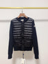 Moncler Women's Quilted Knit-Sleeve Zip-Front Jacket