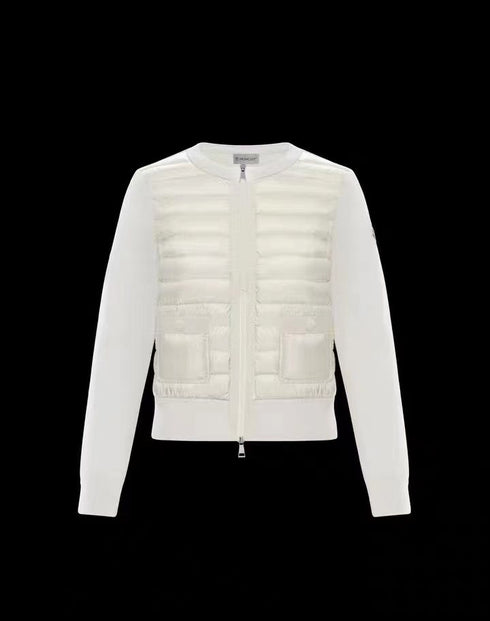 Moncler Women's Quilted Knit-Sleeve Zip-Front Jacket