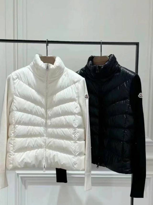 Moncler Quilted Knit Sleeve Down Jacket