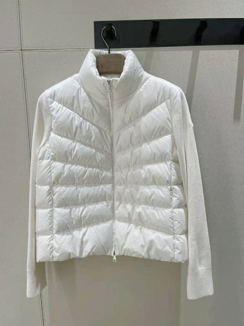 Moncler Quilted Knit Sleeve Down Jacket