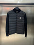 Moncler Quilted Knit-Sleeve Down Jacket