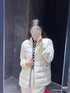 Moncler Quilted Knit-Sleeve Down Jacket
