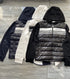 Moncler Hooded Knit-Sleeve Puffer Jacket