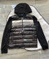 Moncler Hooded Knit-Sleeve Puffer Jacket