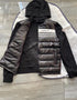 Moncler Hooded Knit-Sleeve Puffer Jacket