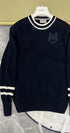 Moncler Navy Chest Monogram Knit Sweater