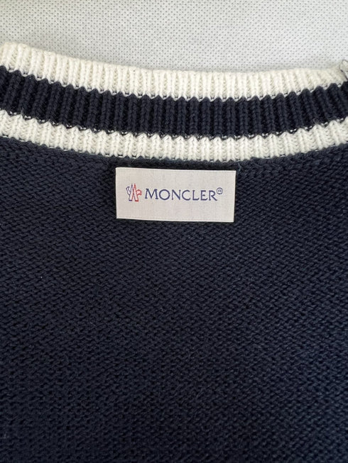 Moncler Navy Chest Monogram Knit Sweater