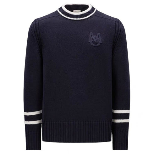 Moncler Navy Chest Monogram Knit Sweater