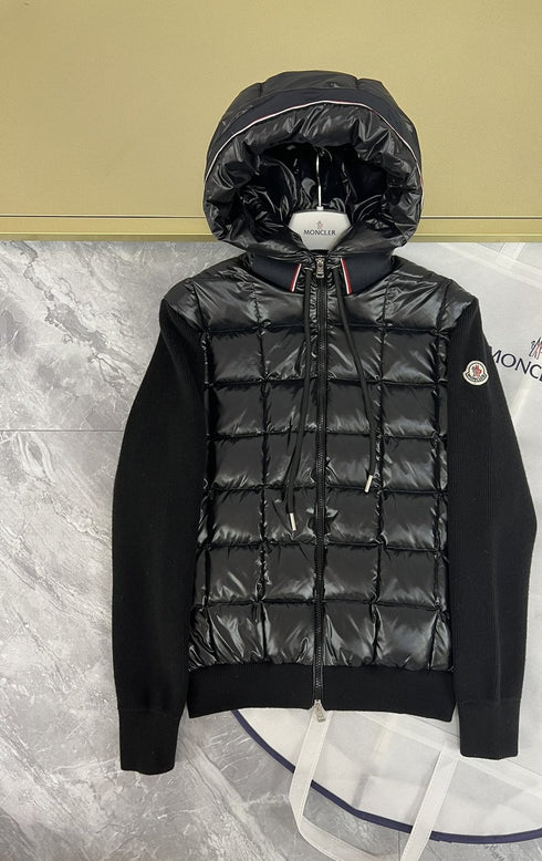 Moncler Quilted-Front Hooded Zip Jacket