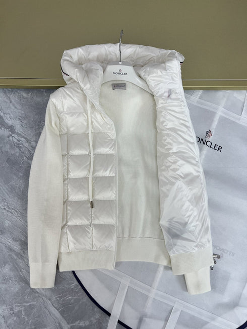 Moncler Hooded Knit Quilted Jacket