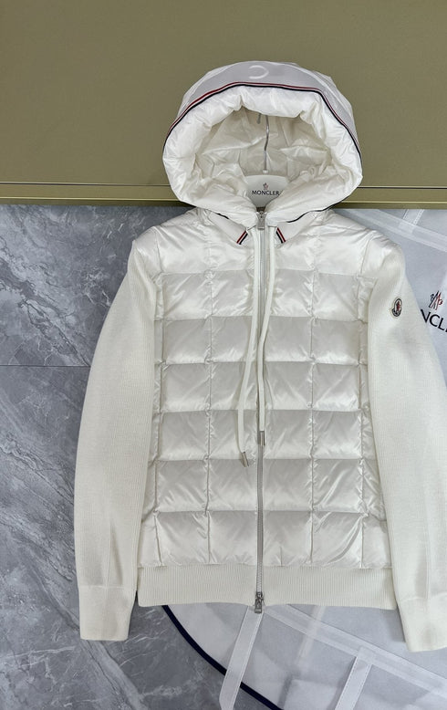 Moncler Quilted-Front Hooded Zip Jacket