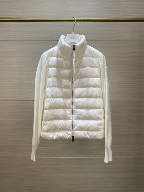 Moncler Women's Knit-Sleeve Hybrid Puffer Jacket