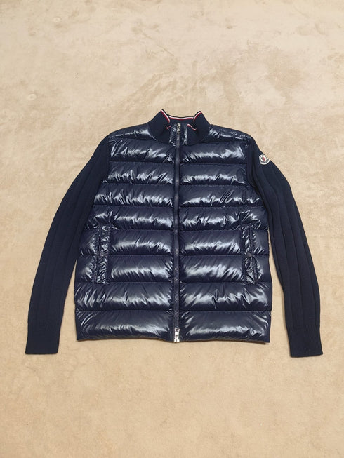 Moncler Quilted Knit-Sleeve Jacket