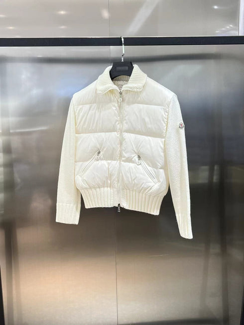 Moncler Women's Knit Sleeve Down Jacket
