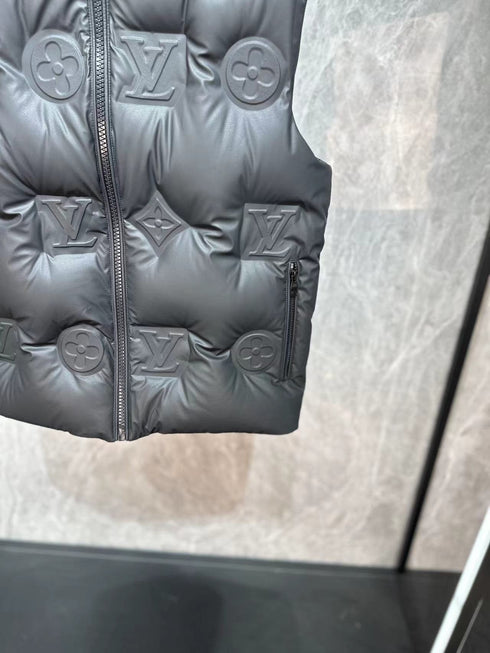 LV Tonal Monogram Hooded Quilted Vest