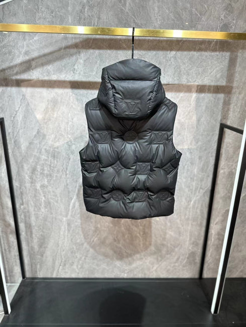 LV Tonal Monogram Hooded Quilted Vest