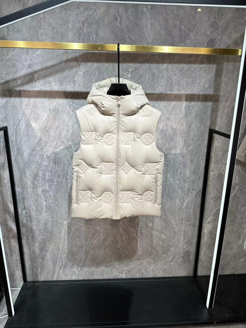 LV Tonal Monogram Hooded Quilted Vest