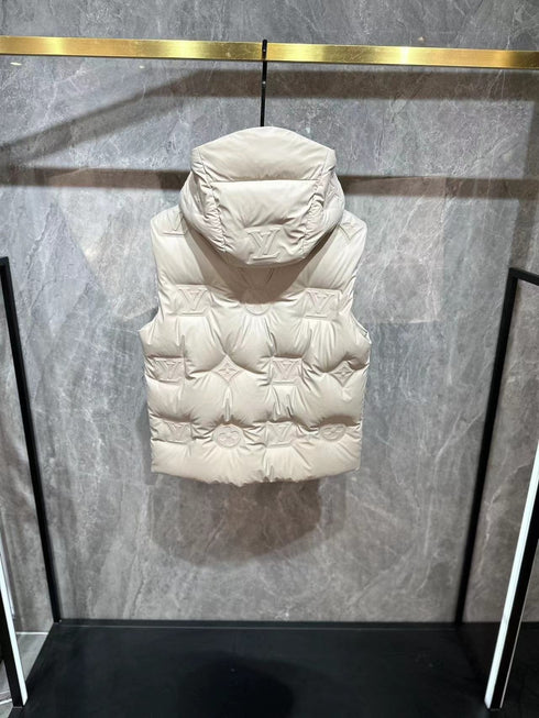 LV Tonal Monogram Hooded Quilted Vest