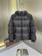 LV Hooded Monogram-Panel Puffer Coat