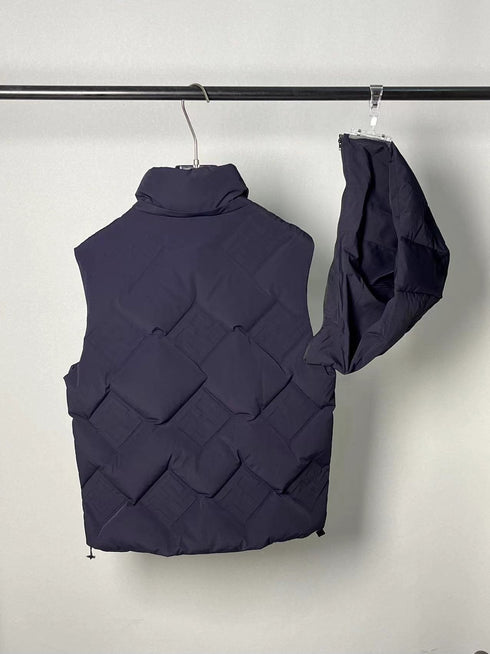 Fendi Geometric-Quilted Hooded Down Vest