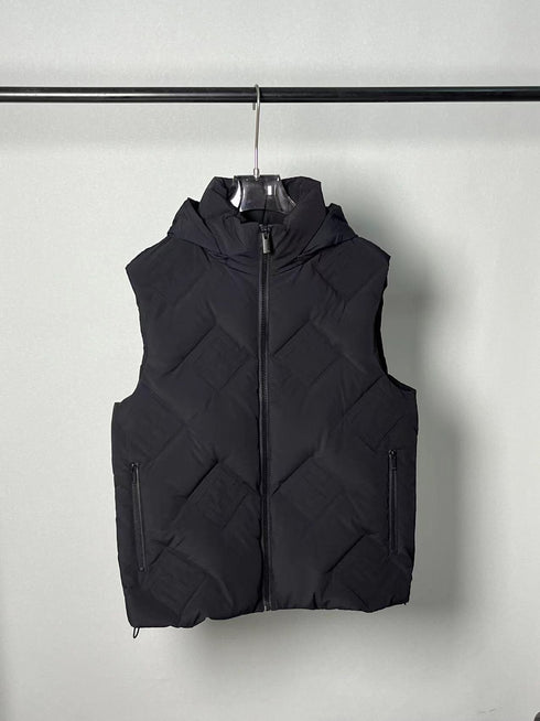 Fendi Geometric-Quilted Hooded Down Vest