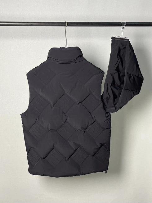 Fendi Geometric-Quilted Hooded Down Vest