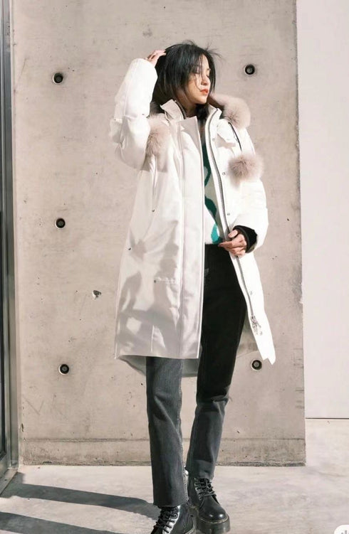 Moose Knuckles Women's Long Hooded Puffer Jacket