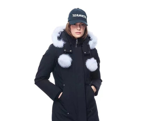 Moose Knuckles Women's Long Hooded Puffer Jacket