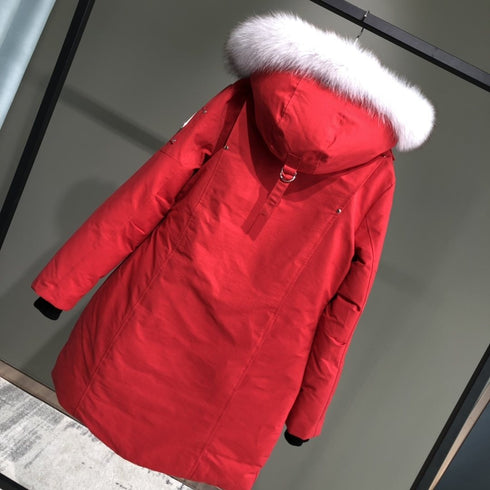 Moose Knuckles Women's Long Hooded Puffer Jacket