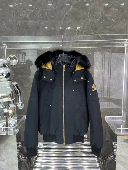 Moose Knuckles Fur-Trim Hooded Puffer Jacket