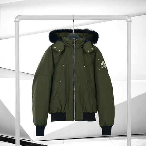 Moose Knuckles Fur-Trim Hooded Puffer Jacket