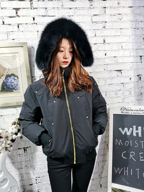Moose Knuckles Fur-Trim Hooded Puffer Jacket