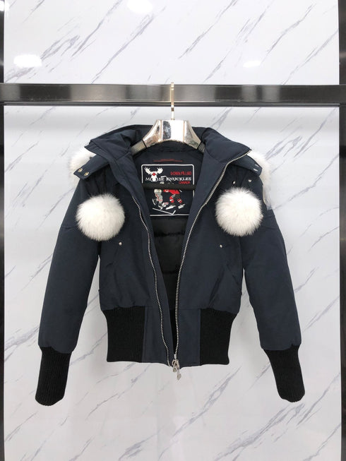 Moose Knuckles Women's Fur-Trim Hooded Puffer Jacket