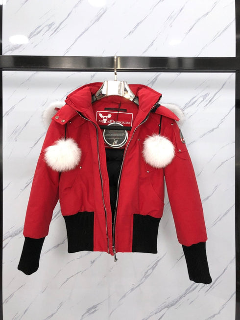 Moose Knuckles Women's Fur-Trim Hooded Puffer Jacket