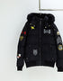 Moose Knuckles Black Fur-Trim Hooded Puffer Jacket